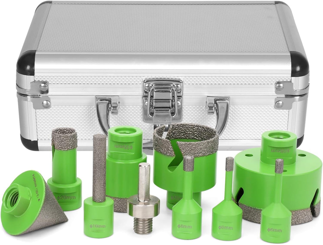 Snowtaros Diamant Fliesenbohrer Set, 6/6/8/20/35/50/68mm M14 Diamantbohrer mit 10mm Fingerbohrer/50m