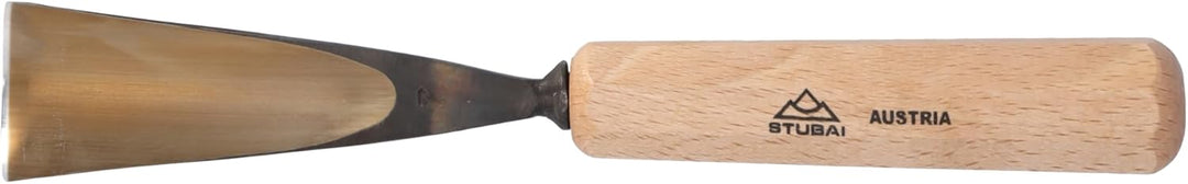 STUBAI Stemmeisen Stechbeitel Serie 52 - Form 7 | Gerades Hohleisen - 40 mm, mit Holzgriff, für Figu