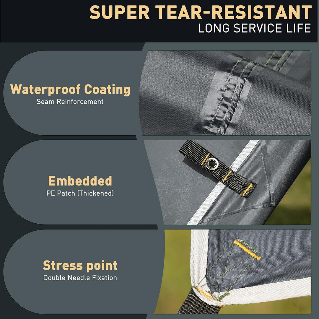 Tarp 3x4M Wasserdicht, Ultraleicht Camping Zeltplane, mit 15 Öse+6 Aluminiumstifte+8 Nylonseile, Ant