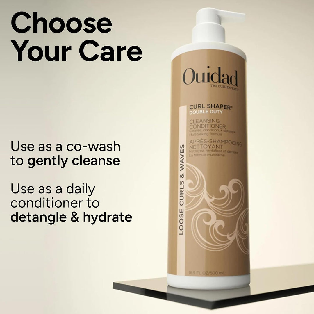 Ouidad Curl Shaper Double Duty Weightless Cleansing Conditioner, Multitasking-Formel, als Reinigungs