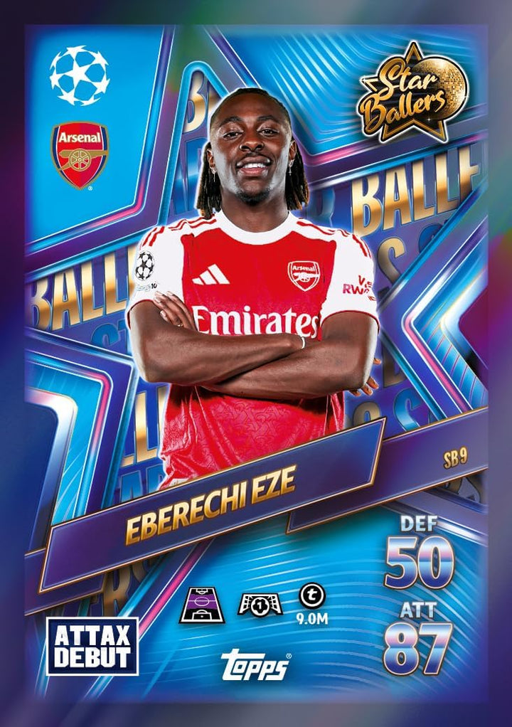 Topps UCC Match Attax 2025/26 - Update Eco Pack #2 - Star Ballers - enthält 41 Cards, darunter 16 Ex