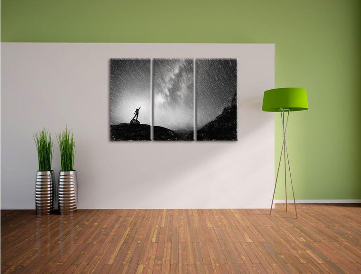 Pixxprint Sternenfänger Milchstrasse Kunst als Leinwandbild/Grösse: 3 Teilig (120x80) cm/Wandbild/Ku