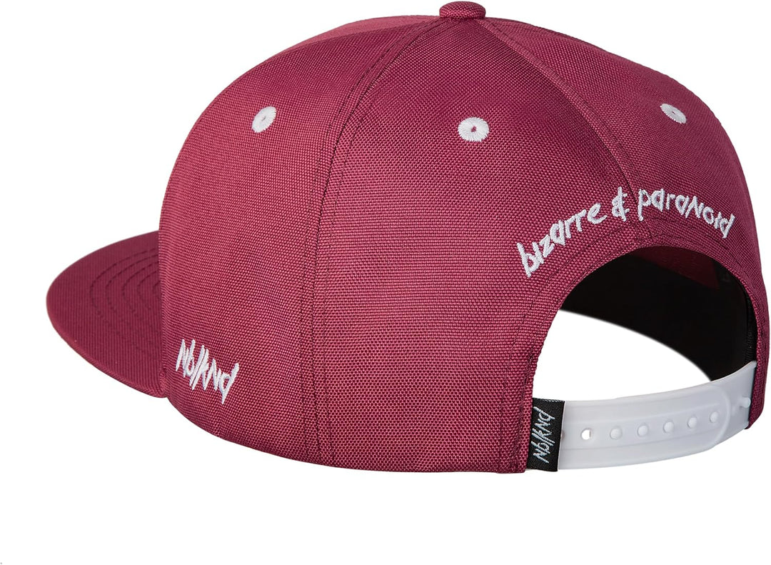 Nebelkind Snapback Cap Sturmmaske Graffiti Weinrot Schwarz Kappe 6-Panel One Size