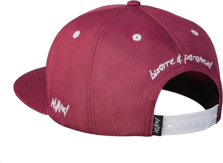 Nebelkind Snapback Cap Sturmmaske Graffiti Weinrot Schwarz Kappe 6-Panel One Size