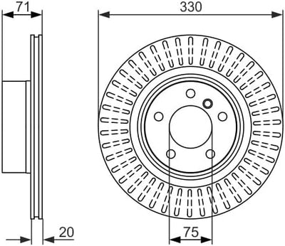 Bosch BD1559 Bremsscheiben - Hinterachse - ECE-R90 Zertifizierung - eine Bremsscheibe