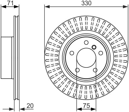 Bosch BD1559 Bremsscheiben - Hinterachse - ECE-R90 Zertifizierung - eine Bremsscheibe