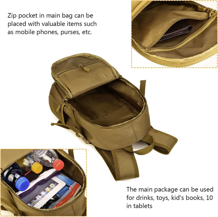Rucksäcke für Taktischer Mini Tagesrucksack Fahrrad Wandern Bergsteigen Radfahren Rucksack Molle-Tas