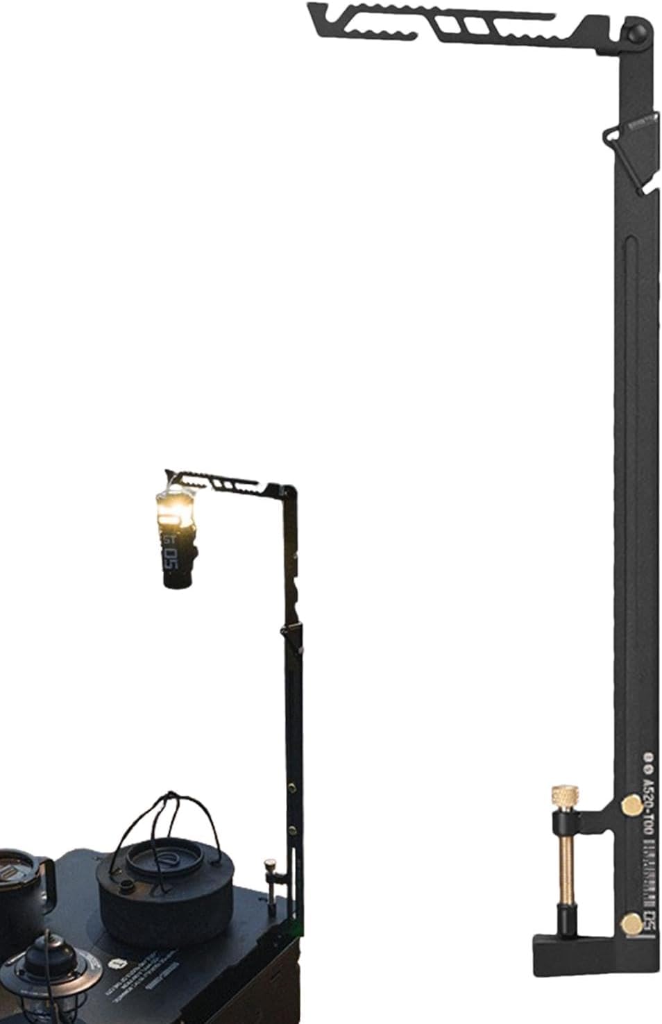 Camping-Lichtmast, Teleskop-Lampenständer | Leichter Laternenmast für den Aussenbereich mit Tischkle
