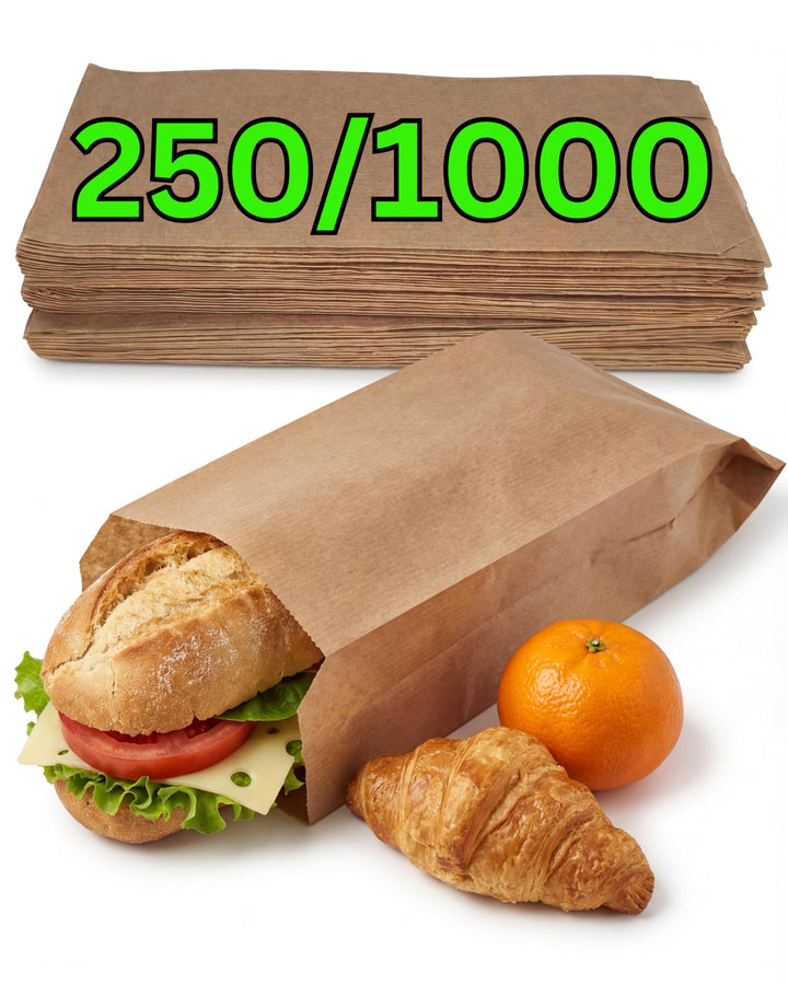 Loxato 1000 Brottüten Papier - Bäckertüten - Butterbrottüten Braun - Brotbeutel - Kraftpapier Tüten