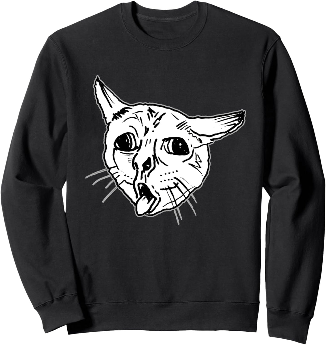 Hässlicher Husten Katze Meme Sweatshirt