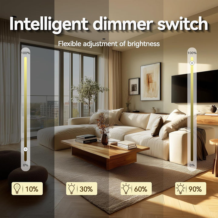 BSEED Dimmer Smart Alexa Lichtschalter 300W Touch Control WIFI Wandlichtschalter LED Kompatibel (Neu