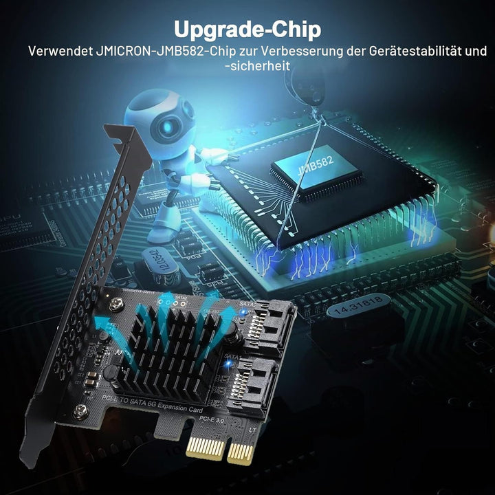 PCI-E zu SATA 3.0 Controller-Karte, 2-Port SATA III 6Gbps Erweiterung Karten, Unterstützt PCI-Expres
