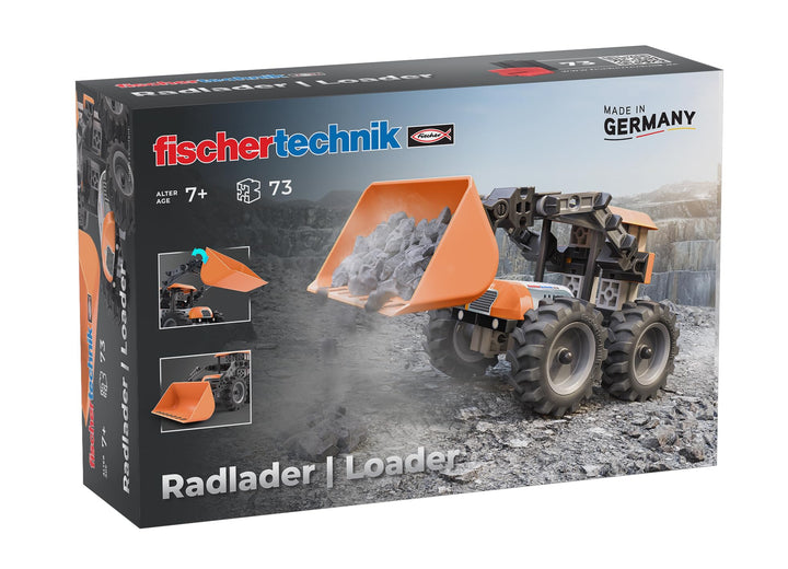 fischertechnik Loader 576106 – pädagogisches Konstruktionsspielzeug, Radlader-Spielzeug-Bausatz für