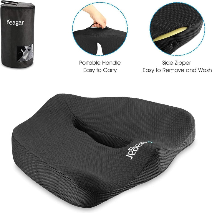 Feagar Sitzkissen, Orthopädisches Sitzkissen aus Memory Foam, Ergonomisches Sitzkissen für Bürostuhl