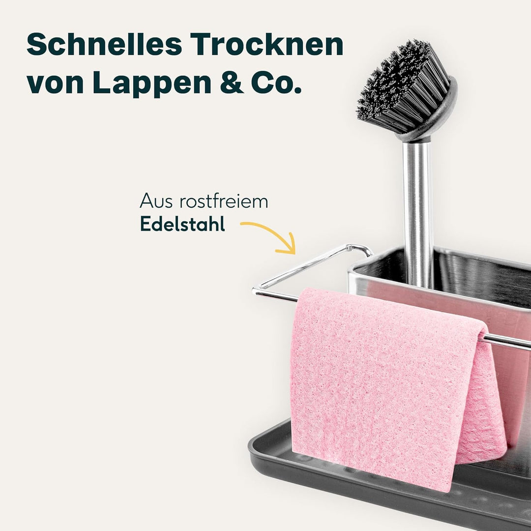 SILBERTHAL Spülbecken Organizer - Edelstahl - Für Spülmittel und Schwämme - Ordnung Küche, Spülbecke
