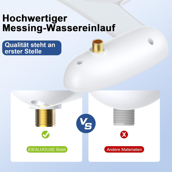 Bidet Aufsatz, Ultra-Slim Bidet Einsatz für Toilette mit Nicht Elektrischer Selbstreinigender Doppel