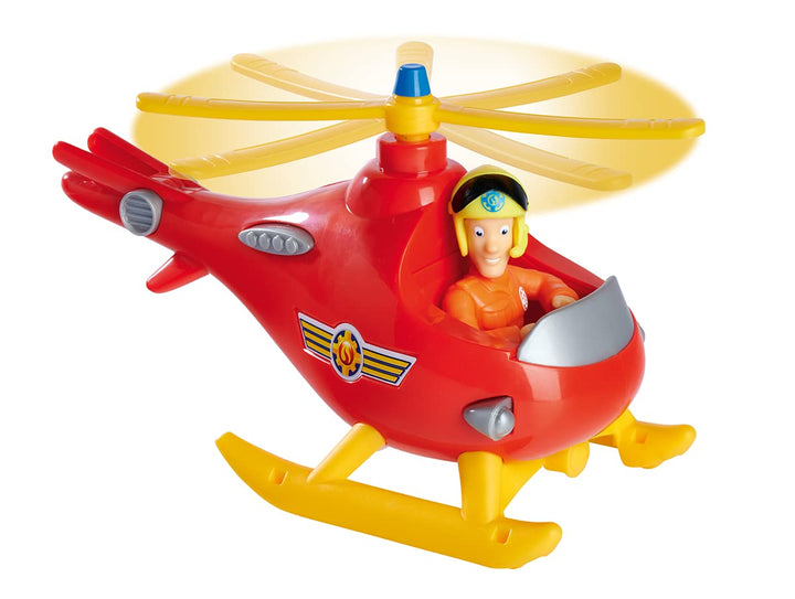 Simba 109252507 - Feuerwehrmann Sam Wallaby, kindliche Version, mit Tom Thomas Figur 7cm, Hubschraub