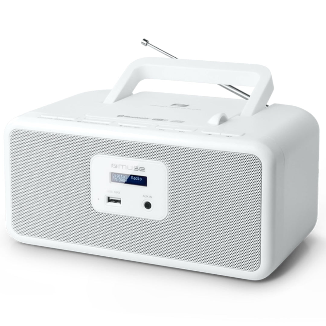 Tragbares Bluetooth Radio, CD, MP3 mit USB weiss, weiß