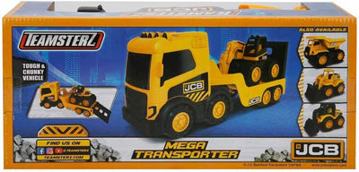 Teamsterz JCB Mega Transporter mit Bagger, gelb/schwarz