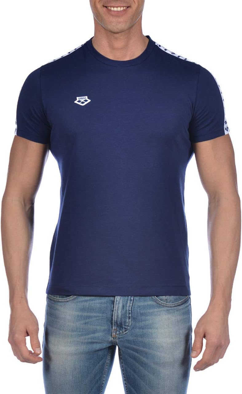 ARENA Unisex Herren T-Shirt Team Stripe T-Shirt (1er Pack) M Marineblau, Weiss, Marineblau, M Marine