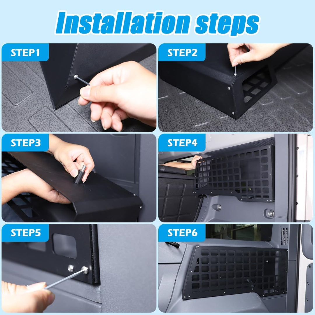 Aufbewahrungskorb für den Kofferraum, Innenregal, MOLLE-Panel, Aluminiumlegierung, kompatibel mit Gr