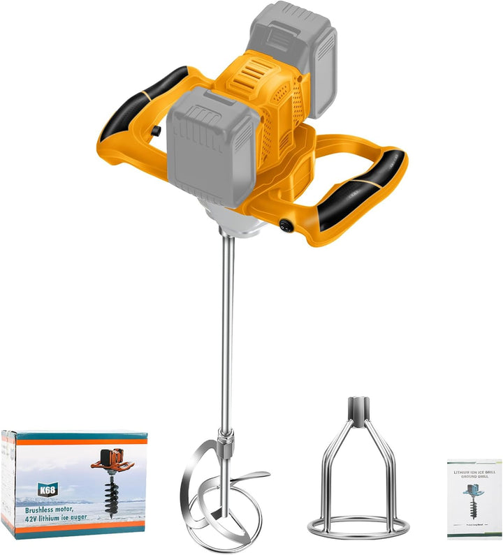 Akku Farbmörtelrührer Kompatibel mit Dewalt 20V Batterie, Brushless Rührwerk Zementmischer 6-Gang-Ge