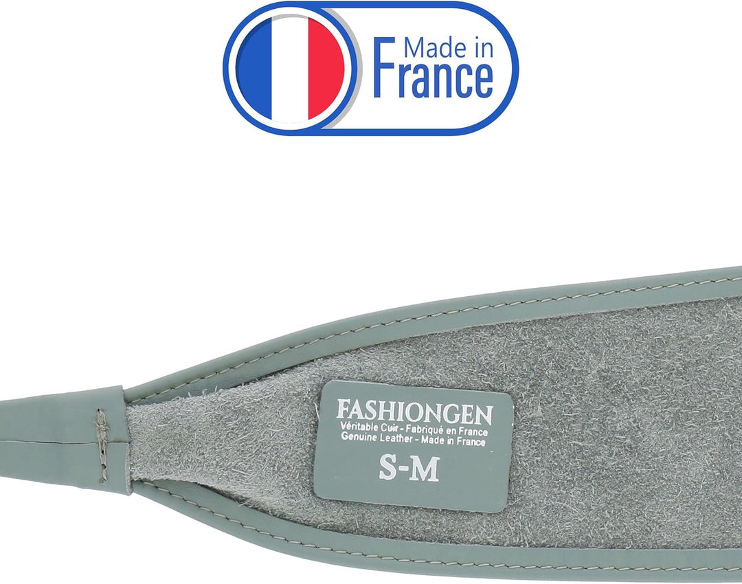 FASHIONGEN - Echtem Rindsleder Vollnarbenleder Obi Gürtel für Damen, Bindgürtel, CASSIANE S-M Grau G