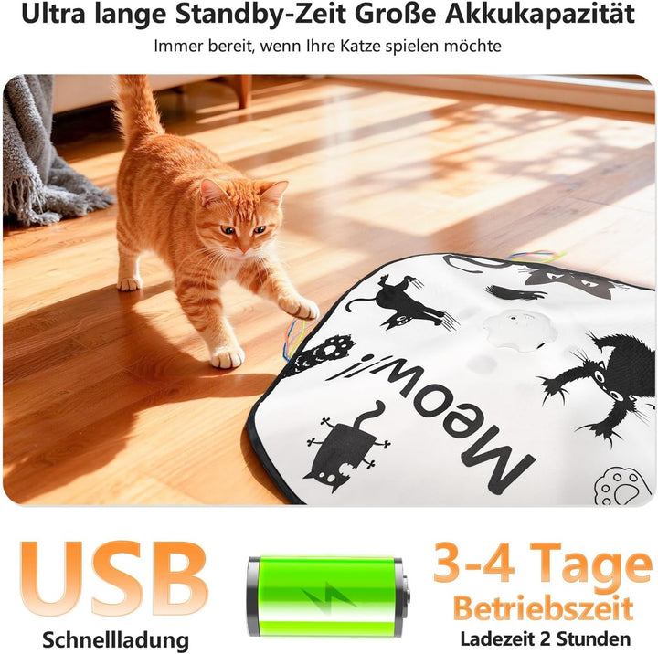 GoldenSun Katzenspielzeug, Wiederaufladbar, Interaktives 4-in-1 Kitten Spielzeug für Indoor, Verstec