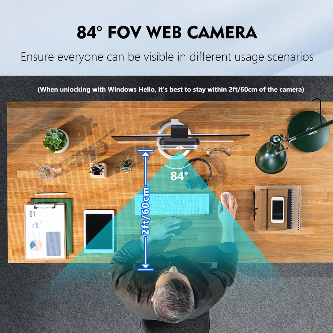 TOALLIN 2K QHD-Webcam mit Windows Hello, Gesichtserkennungs-Webcam, 5 Millionen Pixel, Computerkamer