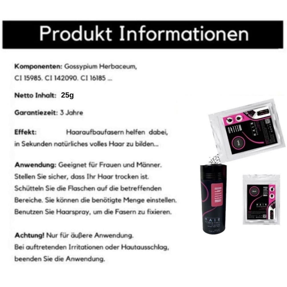 Haarauffüller – Streuhaar – Schütthaar – Haarverdichtung /10 Farben, 25g sofort lieferbar! mehrfarbi