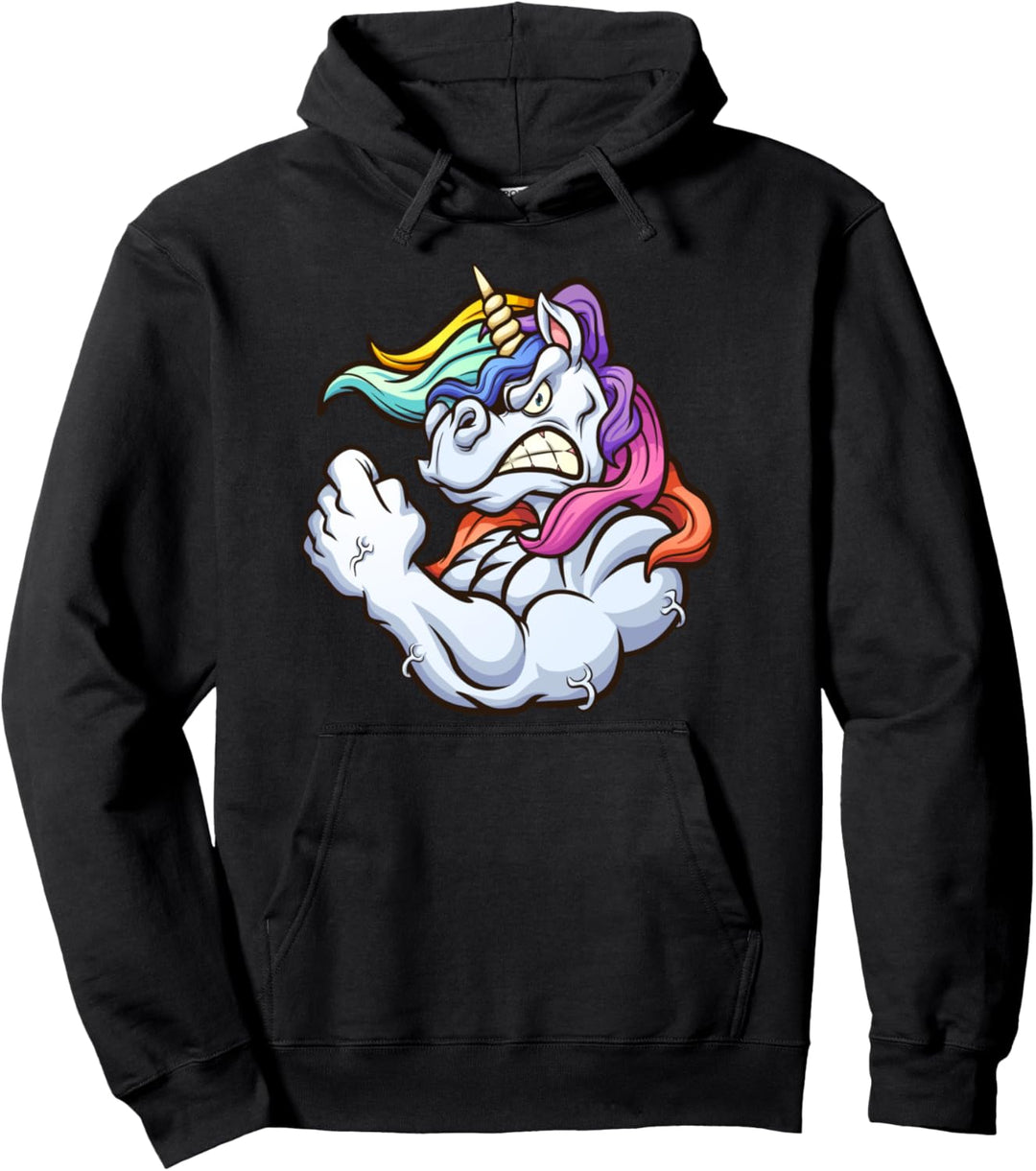 T-Shirt mit Einhorn und Muskeln, Geburtstag, Vatertag, Fitnessstudio, T-Shirt Pullover Hoodie