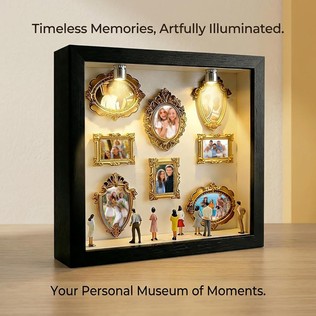 Dandin DIY Mini Museum Silhouette Box, Mini Menschen Figuren Museum, Minis Picture Frames Mit Beleuc