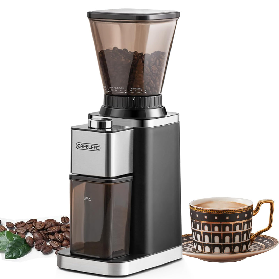 Cafelffe MK-301 Kaffeemühle mit konischem Mahlwerk – Elektrische automatische Bohnenmühle mit 420 Ma
