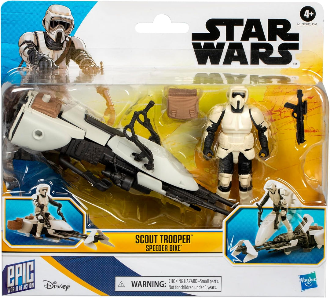 STAR WARS Epic World of Action Scout Trooper &amp; Speeder Bike, 10.2 cm Actionfigur &amp; Fahrzeug, Spielze