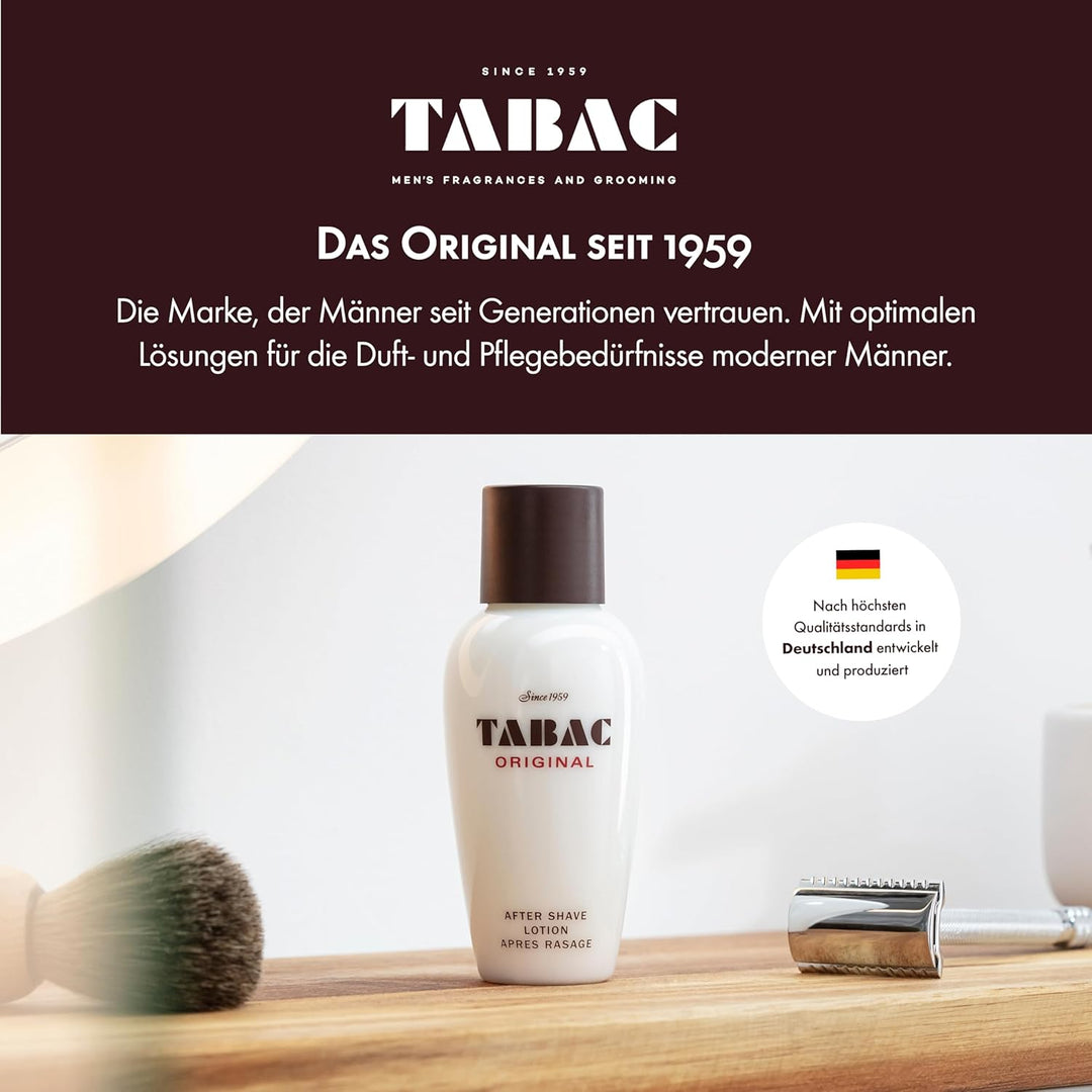 TABAC ORIGINAL After Shave Lotion: Bartpflege Aftershave Rasierwasser, Klassischer Männerduft mit Mo