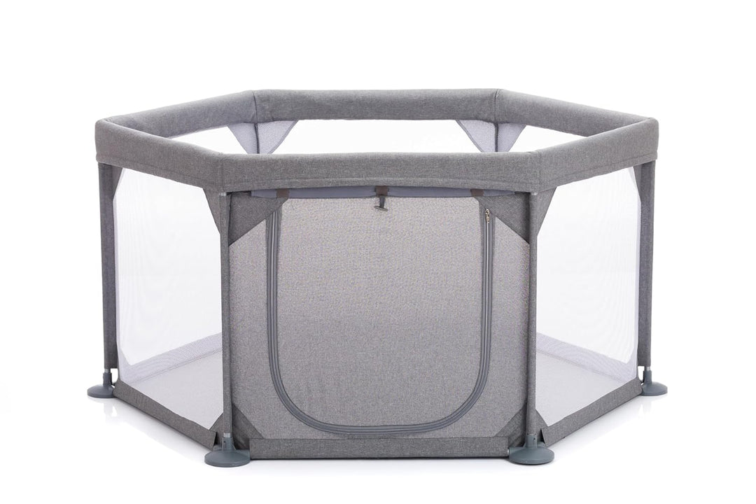 Fillikid Laufgitter 6-eckig mit Einstieg Exklusiv | Laufstall Baby ab Geburt | Bett Reisebett Baby m