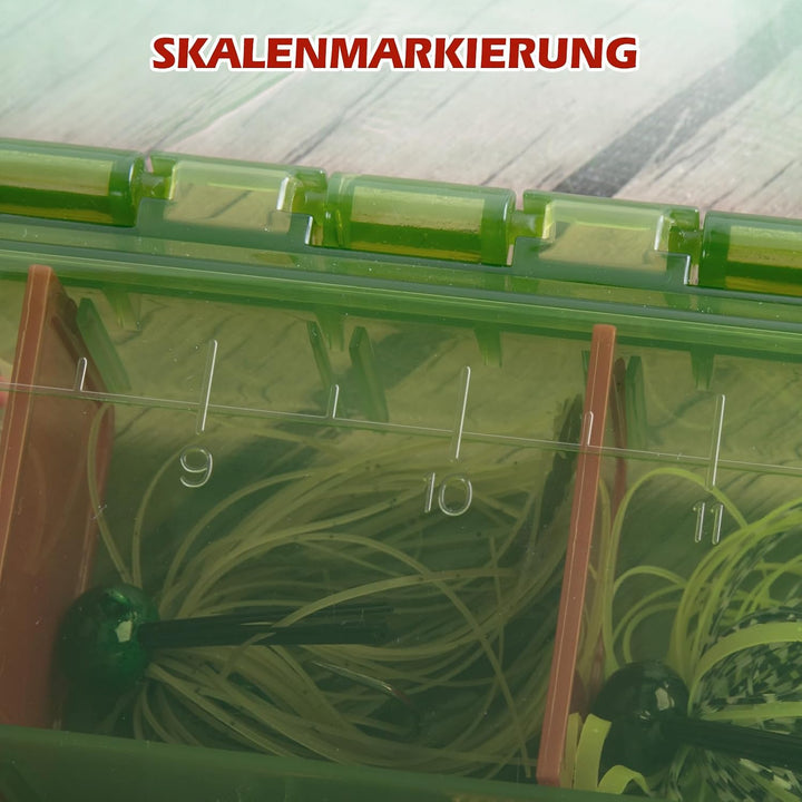Goture Verdickte Köderbox Angeln 3700 - Transparente Angelbox mit Messlineal, Verstellbaren Trennwän