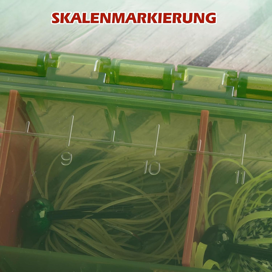 Goture Verdickte Köderbox Angeln 3700 - Transparente Angelbox mit Messlineal, Verstellbaren Trennwän