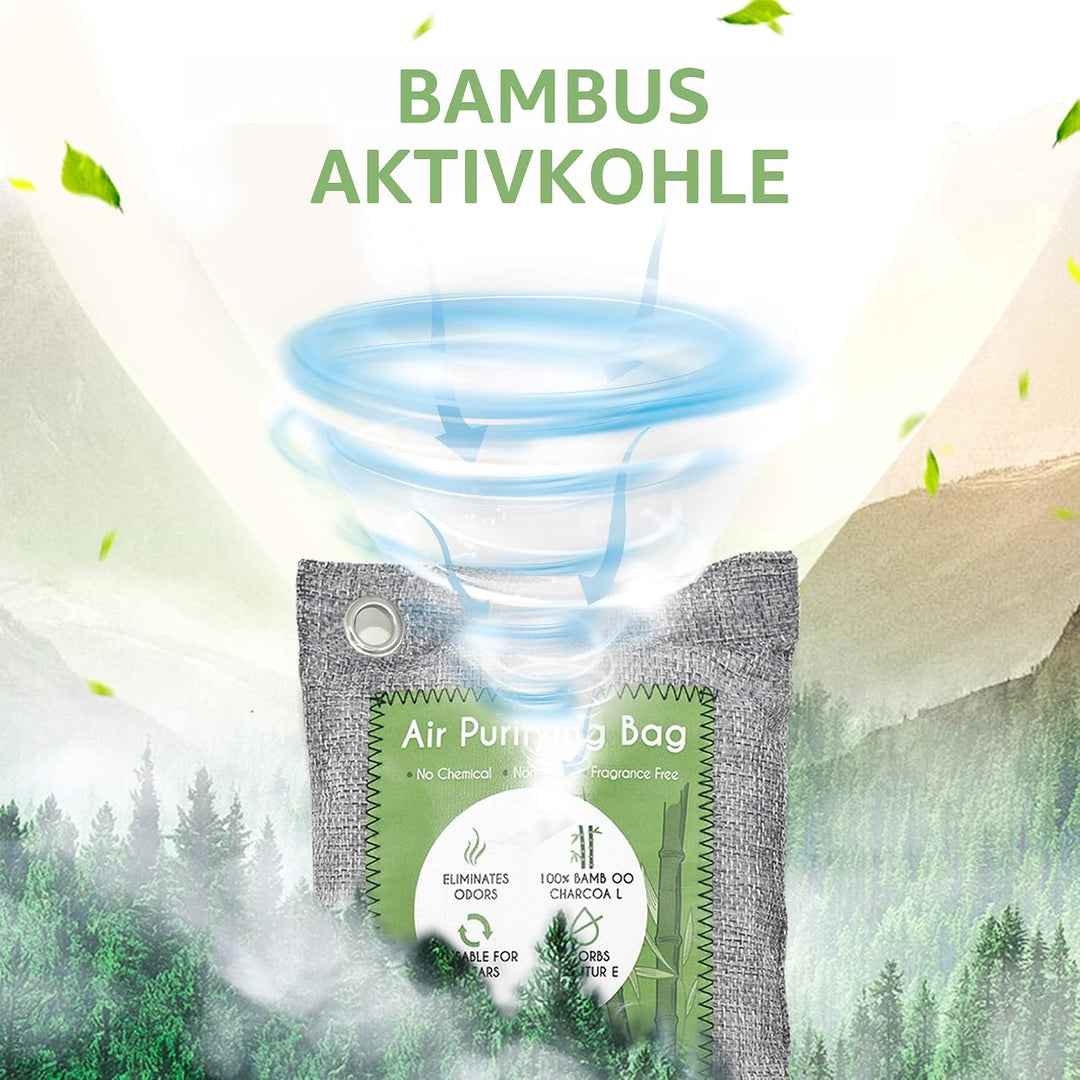 12-Pack Bambus Luftreinigungstasche, Aktivkohle Taschen Geruchsabsorber, Feuchtigkeitsabsorber, Natü