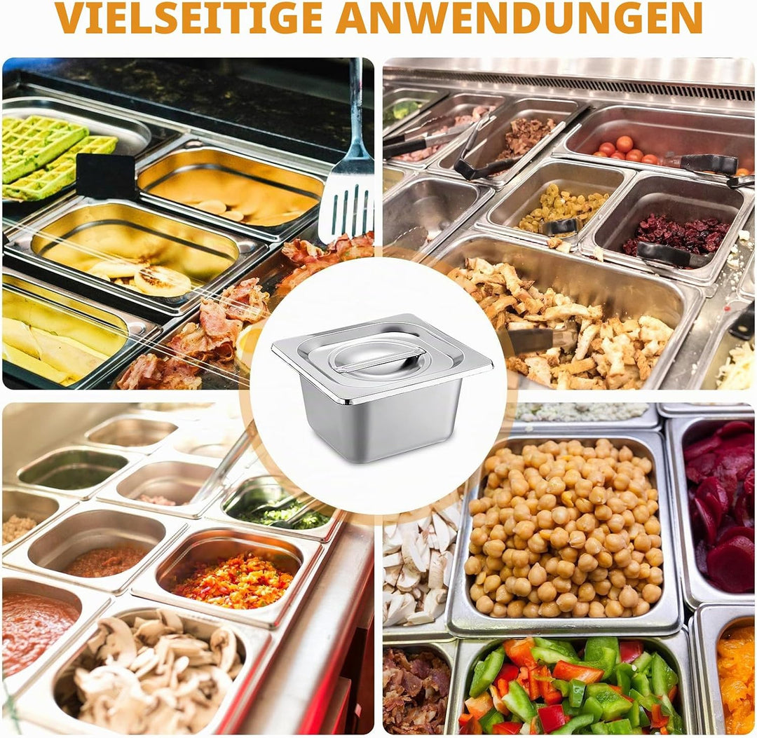Panier-Set Aus Edelstahl, 3 Stück Hotelpfannen, Panierschalen Set 3-Teilig, Dampftischpfannen, Pfann