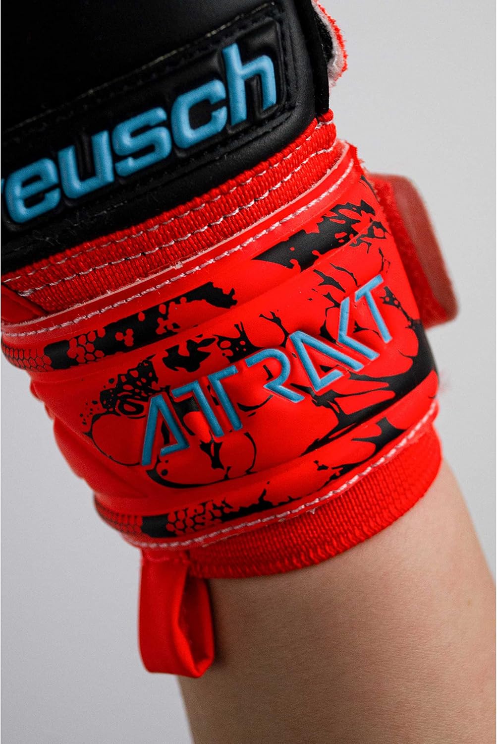 Reusch Attrakt Silver Torwarthandschuh Kids Kinder 4 rot/blau/schwarz, 4 rot/blau/schwarz