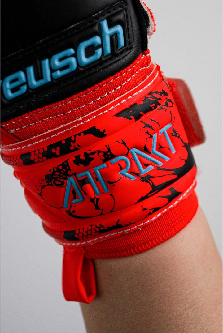 Reusch Attrakt Silver Torwarthandschuh Kids Kinder 4 rot/blau/schwarz, 4 rot/blau/schwarz