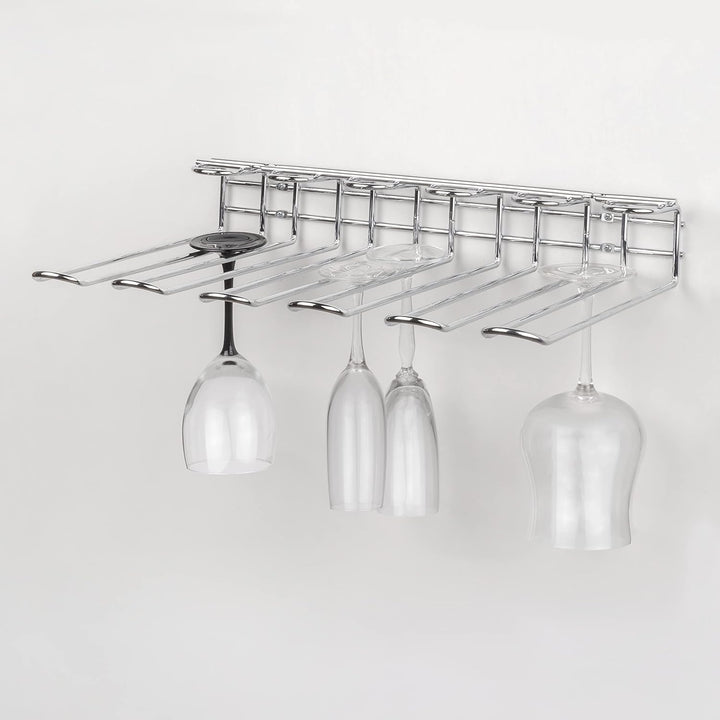 Emuca - Gläserhalter mit 5 Zeilen für Möbel, Gläserschiene für Regale oder Bars, 320 mm, Stahl, verc