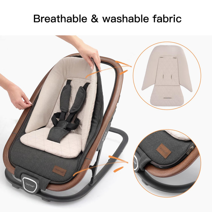 Gromast 2-in-1-Babywippe für Säuglinge, tragbare Babywippe mit 3 Liegepositionen und Reisetasche – D