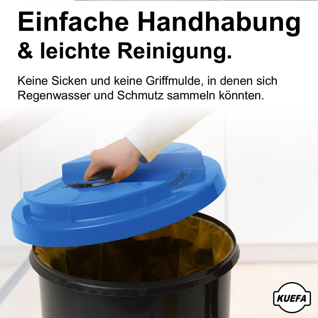 KUEFA BSC LA 60L Mülleimer, Müllsackständer, Gelber Sack Ständer, inkl. Klemm-Ring und Laserbeschrif