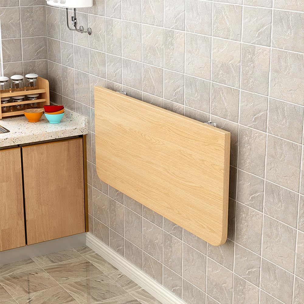 Supfine Klappbarer Wandtisch aus Holz, klappbarer Wandschreibtisch mit Halterungen, Esstische, multi