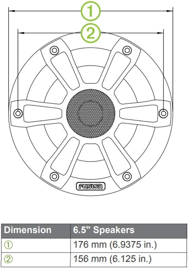 Fusion Marine Hochleistungs-Sport-Kühlergrill und LED-Beleuchtung, Weiss 6.5-Inch, 6.5-Inch