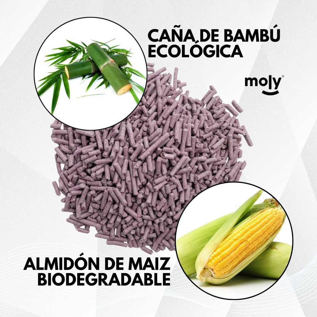 MOLY 3 x Tofu und Lavendel-Katzenstreu, 8,4 kg, 11,1 l, biologisch abbaubar und stark absorbierend,