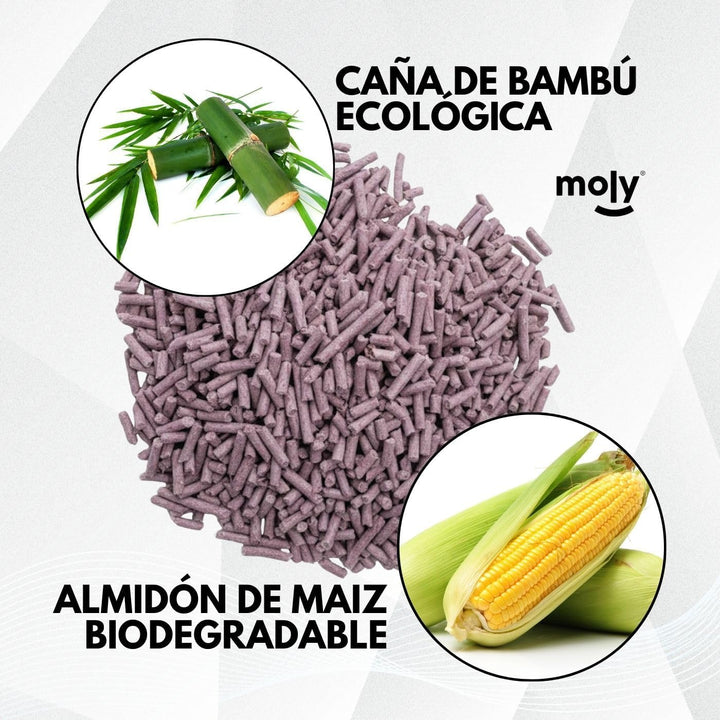 MOLY 3 x Tofu und Lavendel-Katzenstreu, 8,4 kg, 11,1 l, biologisch abbaubar und stark absorbierend,