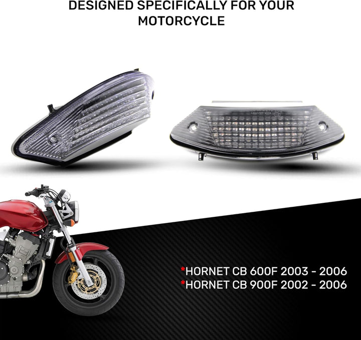avdb-moto LED-Bremslicht mit integriertem Blinker kompatibel mit HORNET 600, CB600 F 2003-2006, Horn